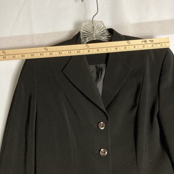 Le Suit 6P Blazer Long Sleeve Black Lined 3 Button Jacket Business Work Casual - Picture 3 of 10